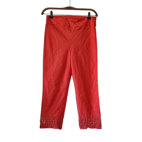 Joseph Ribkoff Coral Cropped Pants - Picture 2 of 7